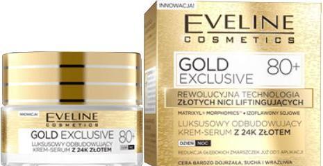 Actual product image Eveline Gold Exclusive 80+ luxurious restorative cream-serum with 24k gold for very mature skin (50 ml)