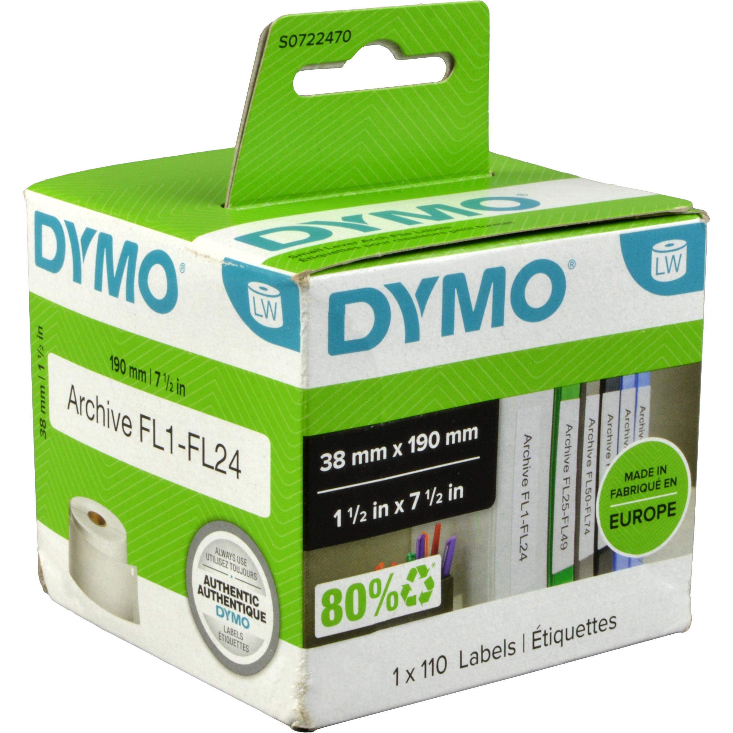 Dymo, Ordner Zubehör, S0722470 Ordner-Etiketten schmal