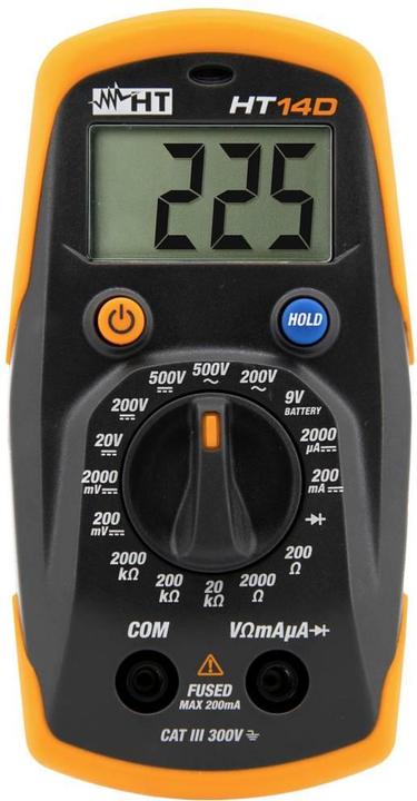 Produktbild HT Instruments Hand Multimeter Mini mit Batterietestfunktion (CAT II 600V, CAT III 300V)