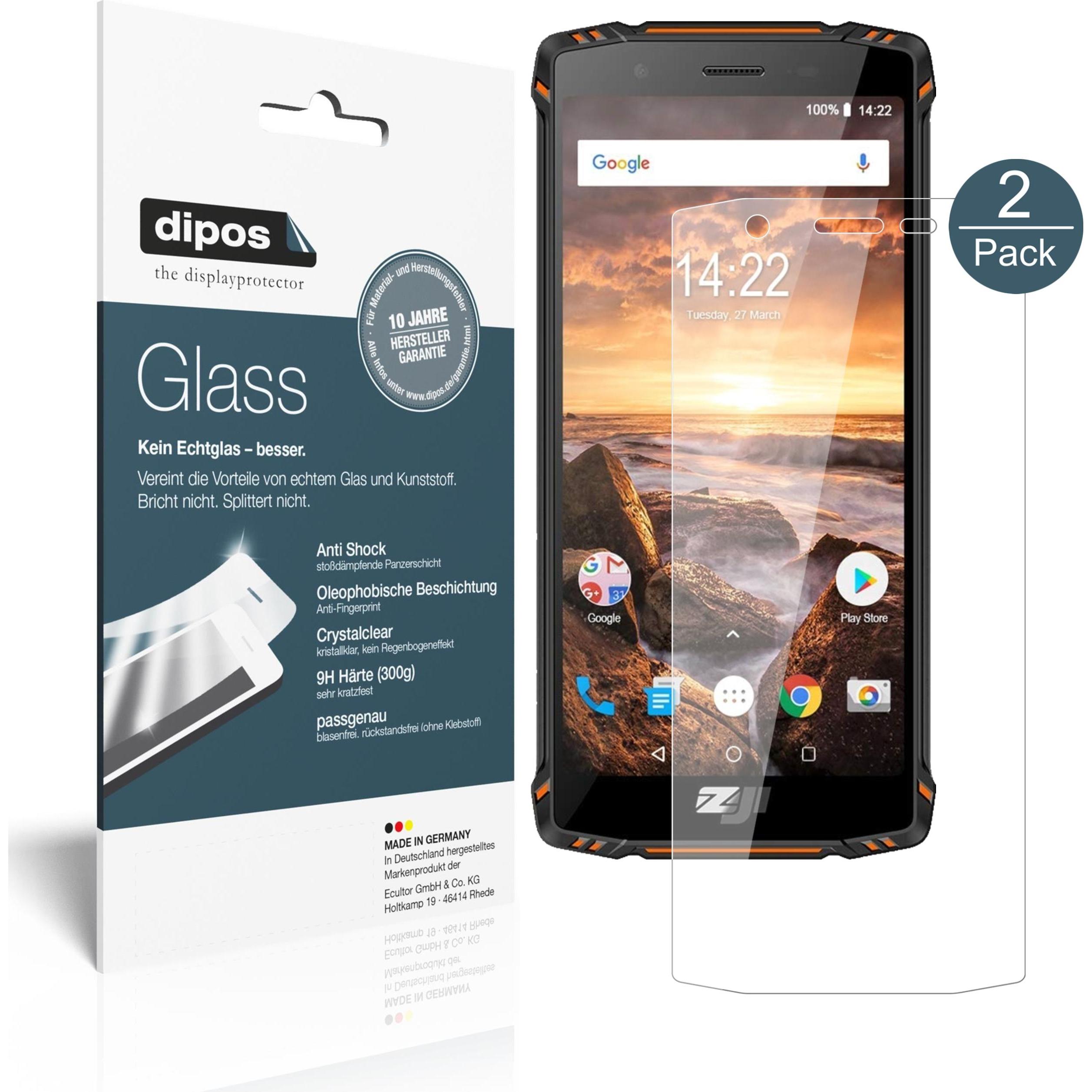 Dipos Displayschutz Anti-Shock (2 Stück, Zoji Z9), Smartphone Schutzfolie, Transparent