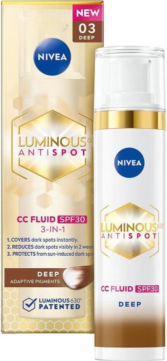 Actual product image NIVEA Luminous630® 3-in-1 CC Fluid Dark LSF 30 (Darkness, 40 ml)