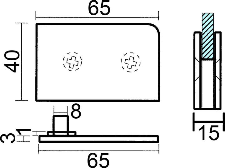 Image du produit Werkstarck Charnières de porte en verre