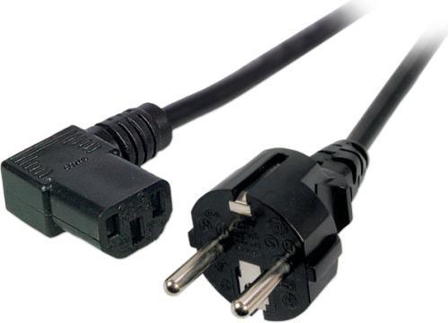Produktbild EFB Elektronik EFB Netzkabel Schutzkontakt 180°-C13 90°,sw,2,0m,3x0,75mm (2 m)