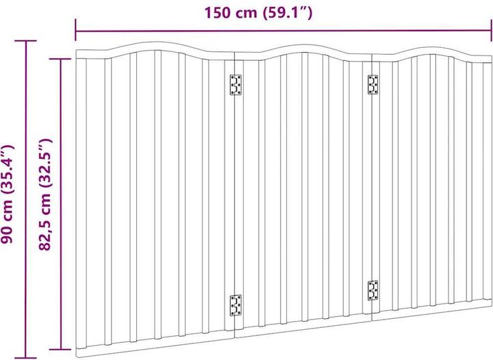 Produktbild VidaXL Hundetor Tür Faltbar Hundegitter Schutzgitter Schwarz 6-tlg. Pappelholz (50 cm)