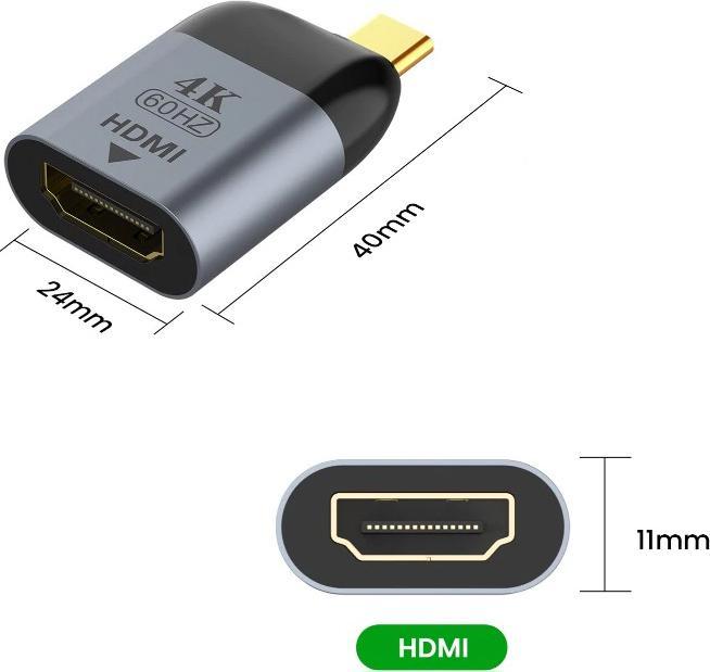 AAi Mobile USB-C zu HDMI TV Adapter, kurz (HDMI, 4 cm)