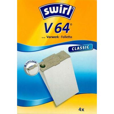 Swirl Staubsaugerbeutel V64 Classic aus Spezialpapier für Vorwerk und Folletto Staubsauger, Staubsaugerbeutel