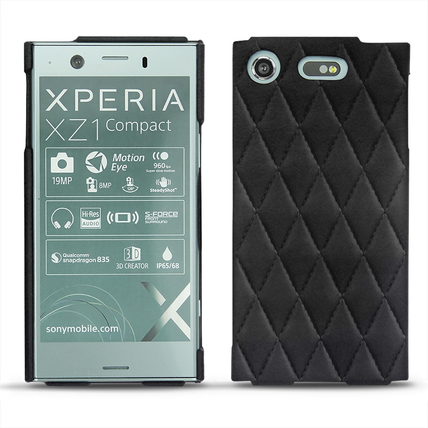 Noreve Lederschutzhülle (Sony Xperia XZ1 Compact), Smartphone Hülle, Schwarz