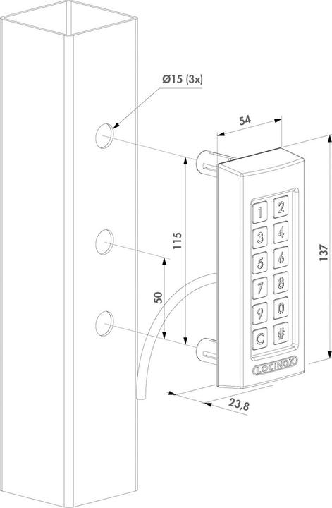 Actual product image Locinox Code keyboard Slimstone-2 (Electronic numerical code)