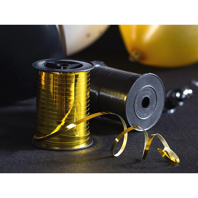 Thumbnail - Partydeco, Geschenkverpackung, Geschenkband Gold 5mm (225m) (Geschenkband, 1 x)