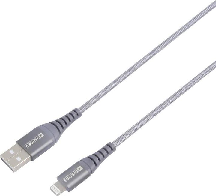 Actual product image Skross USB Cable USB to Lightning Cable, Braiding, 1.20m space gray (1.20 m, USB 2.0)