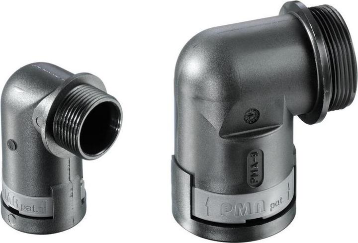 PMA Plug connector 90° elbow PG16 polyamide 6 Right angle black