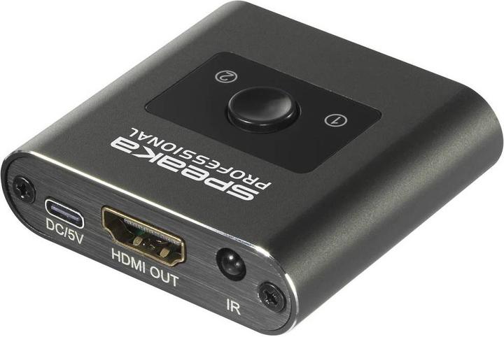 Image du produit SpeaKa Professional SP-HSW-231 Commutateur HDMI 2 ports Compatible Ultra HD 7680 x 4320 pixels
