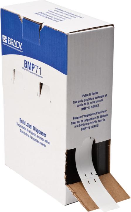 Actual product image Brady BM-60-109, BradyTags - Tag, polyethylene, white, matt, 12.00 x 50.00 mm, 4 holes (5.59 x 50.00 mm) (1.20 cm)