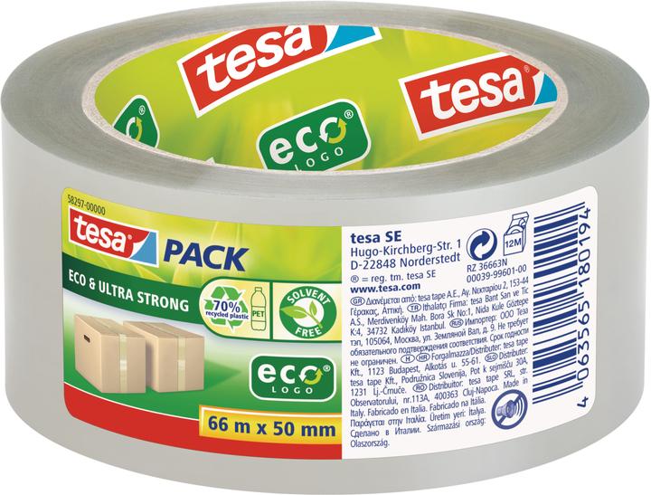 tesa Ruban d'emballage ecoLogo Eco e Ultra Strong (50 mm)