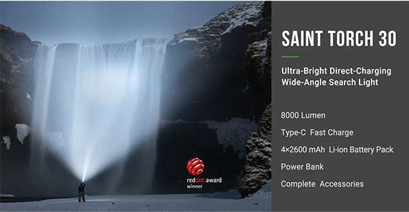 Actual product image Nextorch Suchscheinwerfer SAINT TORCH 30 V2.0, 8'000 Lumen (20 cm, 8000 lm)