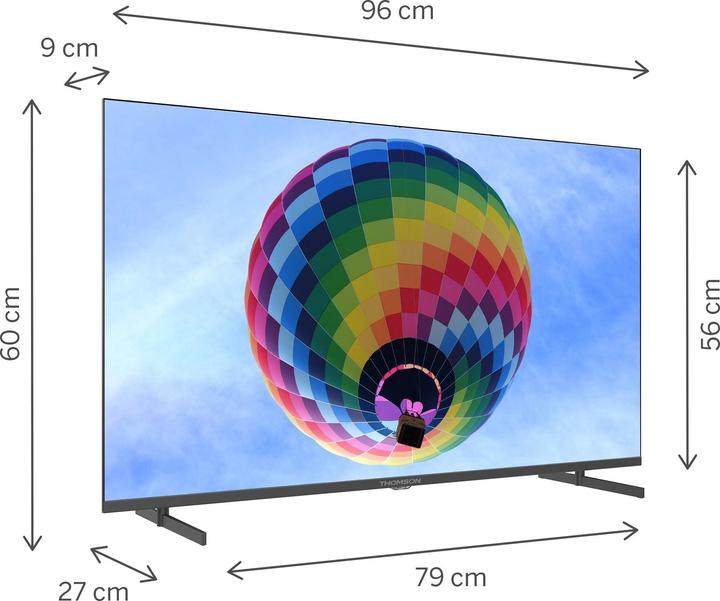 Image du produit Thomson TV Set||43"|4K/Smart|QLED|3840x2160|Wireless LAN|Bluetooth|Google TV|Black|43QG4S14 (43", QLED, 4K)