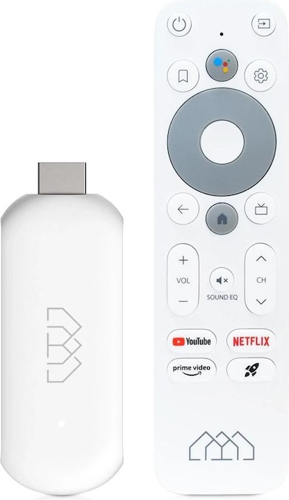 Produktbild Abcom Stick HD Android TV Mediaplayer Stick WeiÃŸ (Full HD, HDMI, 5GHz WiFi, Sprachfernbedienung