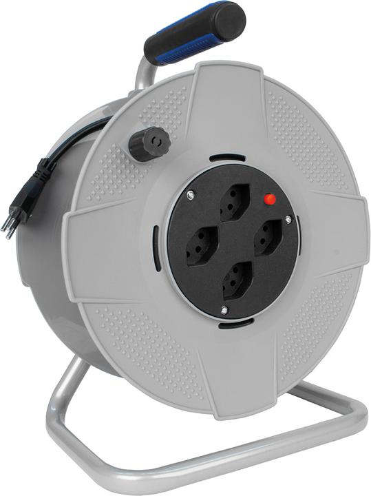 Immagine prodotto Steffen Kunststoff Kabelrolle mit Griff 4xT13 Td 3x1mm² 40m grau/schwarz (40 m, 1 mm².)