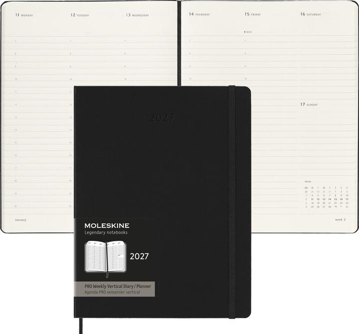 Produktbild Moleskine Geschäftsagenda Professional Hard Cover Weekly Vertical Pro (1 Woche / 2 Seiten)