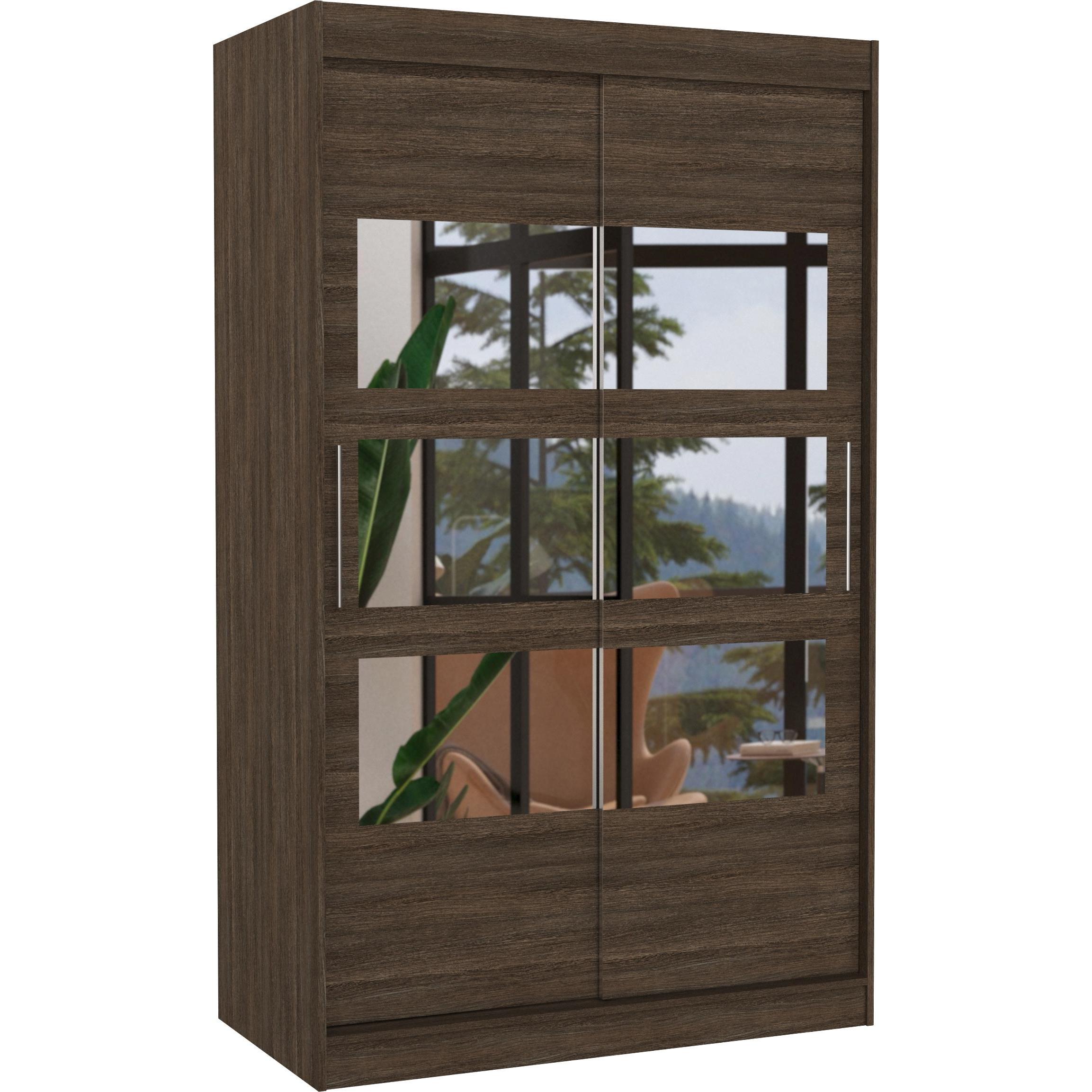 ADRK Furniture, Kleiderschrank, Verspiegelter Schiebeschrank KOLORADO 120 (120 x 58 x 200 cm)