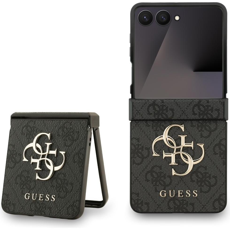 Guess - Leather 4G Metal Logo (GUHCZF74GMGGR) - Samsung Galaxy Z Flip7 - Black (Samsung Galaxy Z Flip7), Cover smartphone, Nero