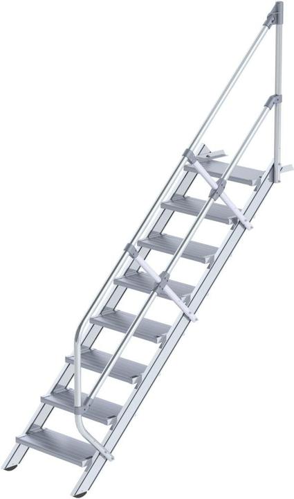 Immagine prodotto Munk Scala a 45° Larghezza gradini 600 mm 8 gradini Alluminio nervato (Stile, 60 cm)