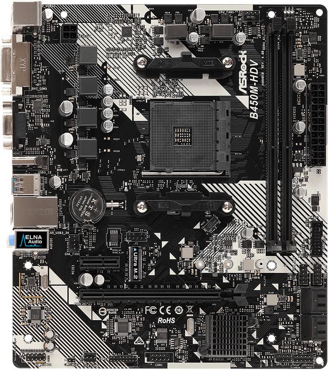 Actual product image AsRock B450M-HDV R4.0 B450 (AM4, AMD B450, mATX)