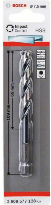 Produktbild Bosch Professional Zubehör HSS Spiralbohrer mit Sechskantschaft 7,5 mm (7.5 mm)