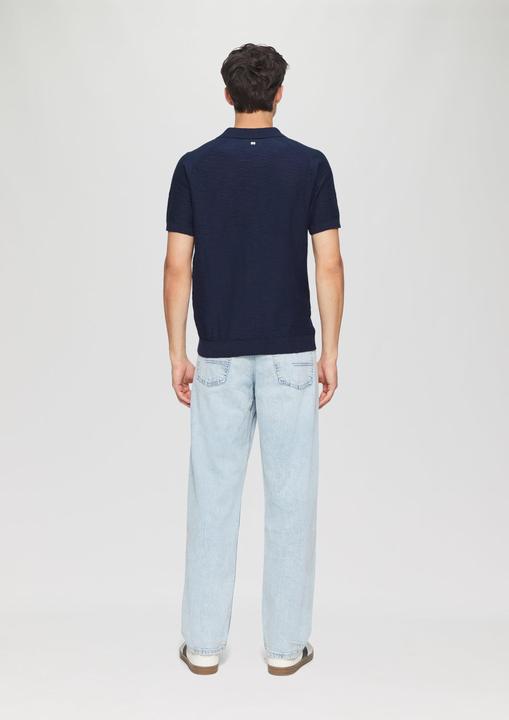 Produktbild S.Oliver Strickpullover Gestricktes Poloshirt mit Flammgarnstruktur (XXL)