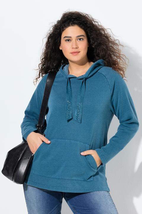 Produktbild Ulla Popken Hoodie, Vintage-Look, verzierte Kordel, Langarm (50, 52)