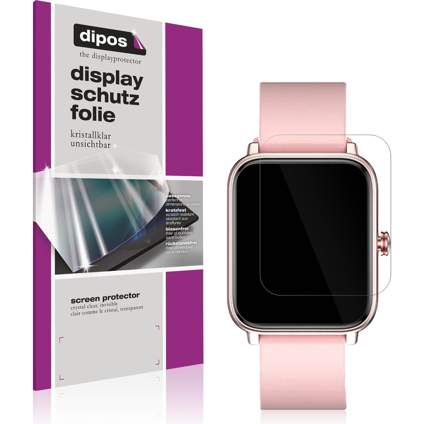 Dipos Displayschutzfolie Crystalclear, Smartwatch Schutzfolie, Transparent