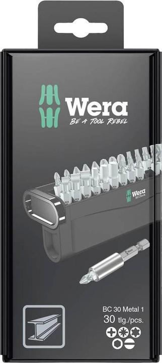 Actual product image Wera Bit-Check 30 Metal 1 SB (Allen screw, Cross Pozidriv PZ, Cross Phillips PH)