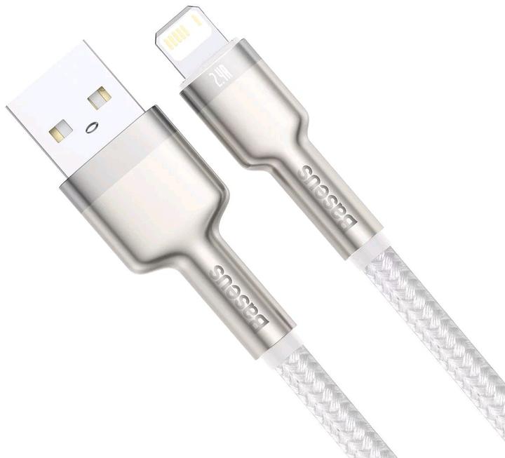 Image du produit Baseus Câble USB pour Lightning Cafule, 2.4A, 2m (blanc) (2 m, USB 4.0)