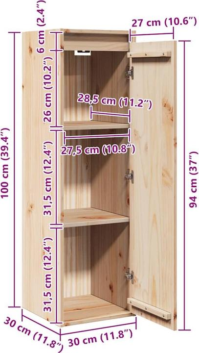 Produktbild vidaXL Wernher (30 x 30 x 100 cm)