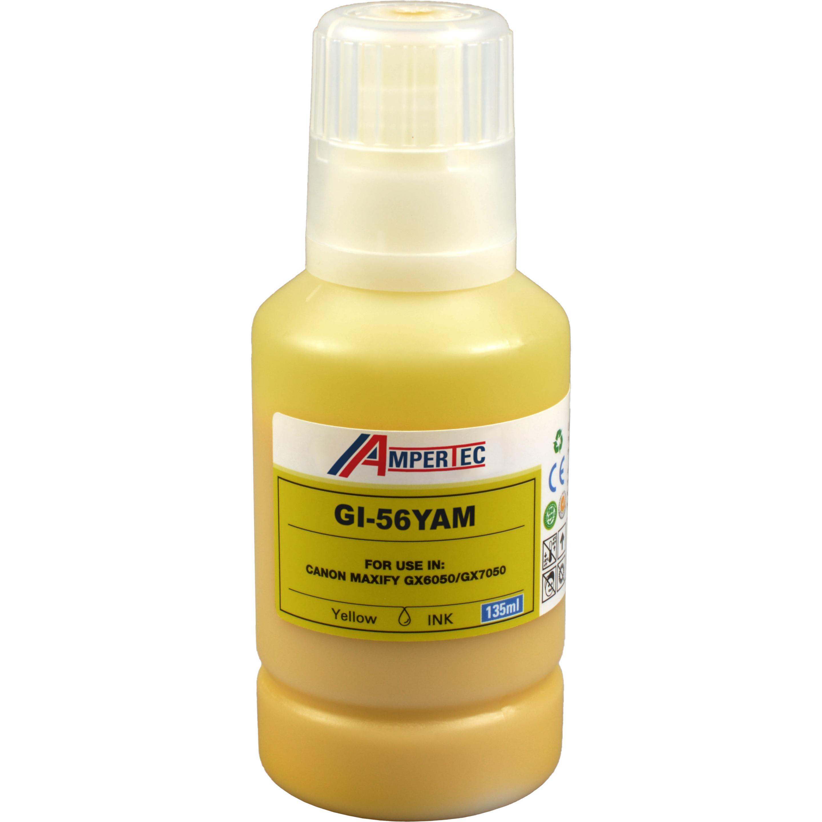 Ampertec, Druckerpatrone, Tinte ersetzt Canon GI-56Y yellow (Y)