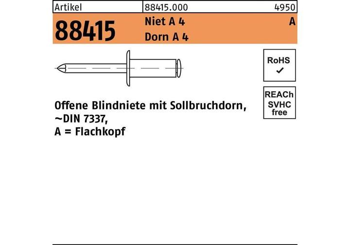 Immagine prodotto Rivetto POP R 88415 Testa piatta