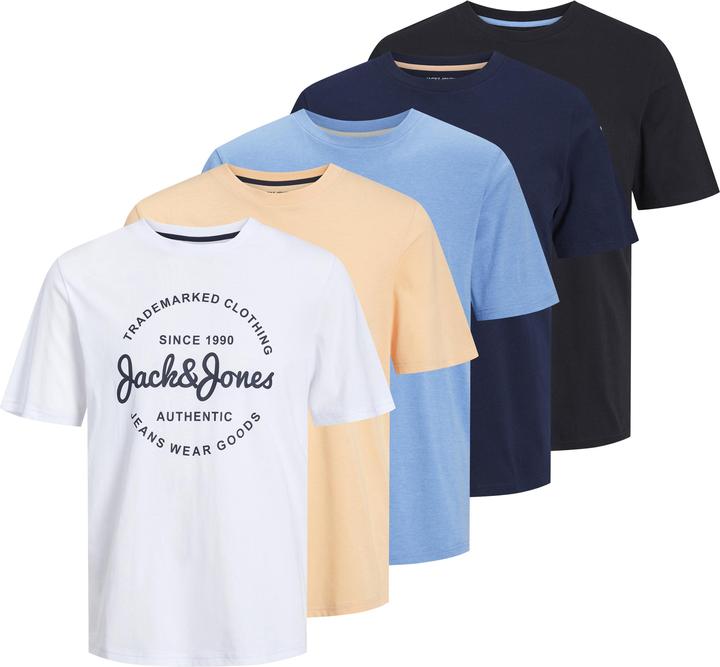 Actual product image Jack & Jones 5-pack Printed Round Neck T-shirt T-shirt (M)