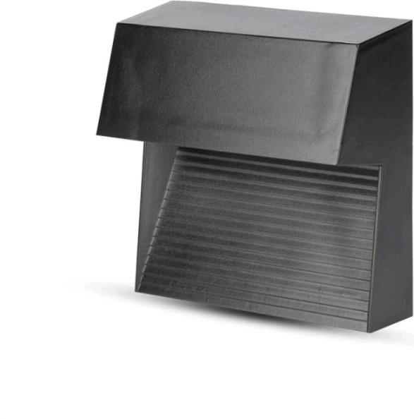 V-TAC VT1172B 3W LED Stiegenlampe Schwarz Gehäuse Quadratisch Natürlich Weiss (210 lm)