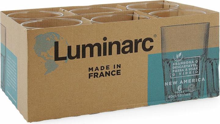 Produktbild Luminarc Trinkglas New America Pav Glas 400 ml (6 Stück) (Pack 6x) (0.40 l, 6 x)