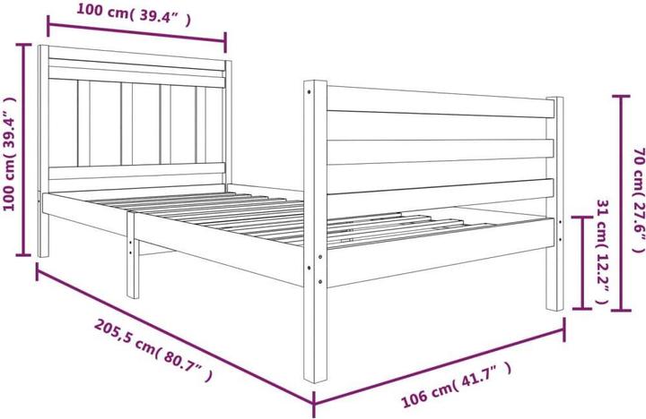 Image du produit vidaXL Bettrahmen (100 x 200 cm)