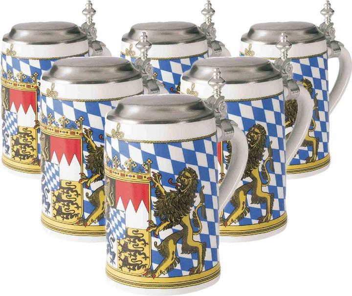 Seltmann Bayern Bierkrüge mit Deckel (0.75 l, 6x)