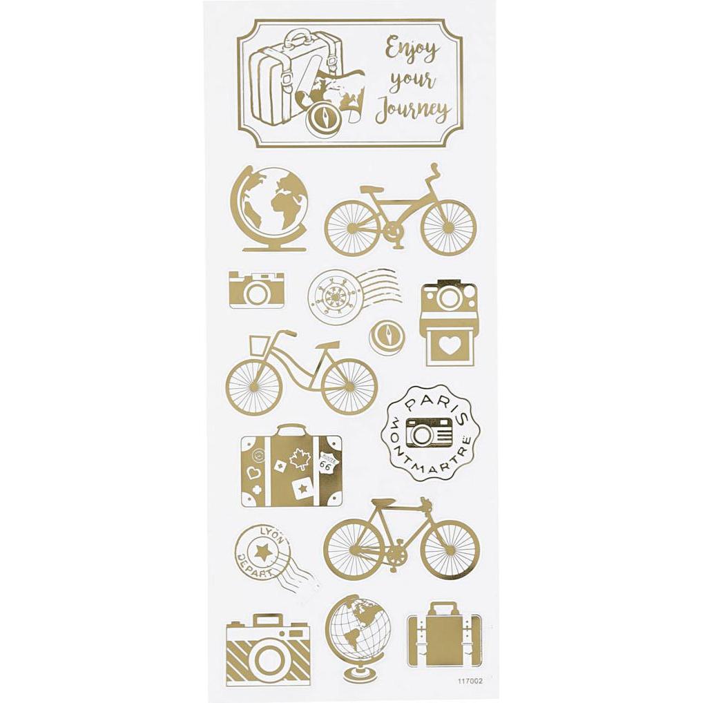 Thumbnail - Creativ Company, Sticker, Aufkleber Gold Rund um die Welt, 1 Blatt