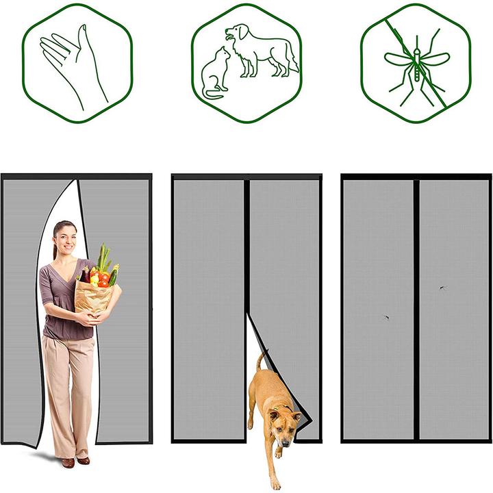 Produktbild Werkstein Magnetischer Tür Insektenschutz Fliegenvorhang Moskitonetz (140 x 240 cm)