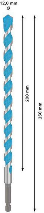 Produktbild Bosch Professional Zubehör Expert HEX-9 Multi Construction Bohrer, 12 x 200 x 250 mm (12 Millimeter)