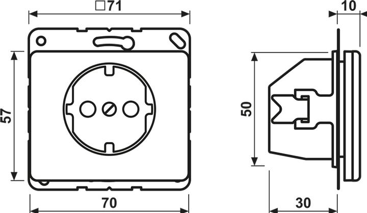 Actual product image JUNG SCHUKO socket outlet bw 16A 250V SL 520 SW