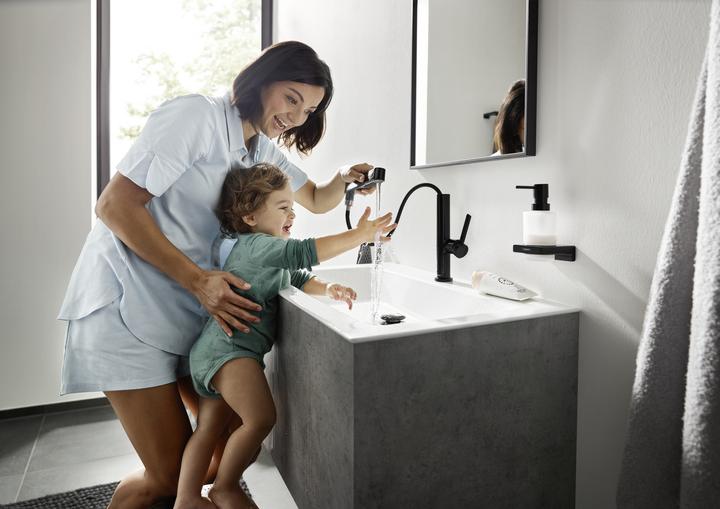 Produktbild hansgrohe Waschtischarmatur mit Einhebelmischer Finoris schwarz 76063670