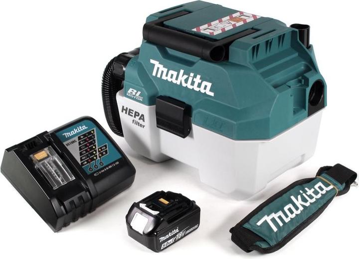 Produktbild Makita DVC 750 LRT1X1 Akku Staubsauger Nass und Trockensauger 18 V tragbar + 1x 5,0 Ah Akku und Lade (Nass-Trockensauger)