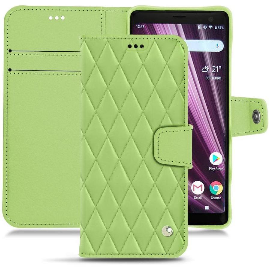 Noreve Lederschutzhülle Wallet (Sony Xperia XZ3), Smartphone Hülle, Grün