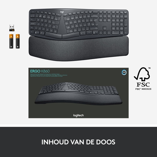 Actual product image Logitech Ergo K860 (Eng. Int., Wireless)