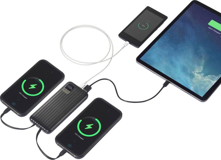 Image du produit Voltcraft VC-WT-K512 Powerbank 10000 mAh Fast Charge LiPo Noir Indicateur de statut (10000 mAh, 20 W, 37 Wh)